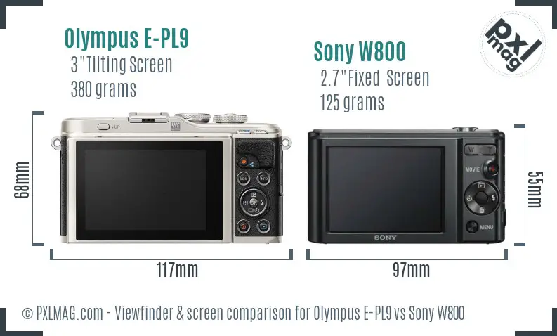 Olympus E-PL9 vs Sony W800 Screen and Viewfinder comparison Olympus E-PL9 vs Sony W800 Screen and Viewfinder comparison