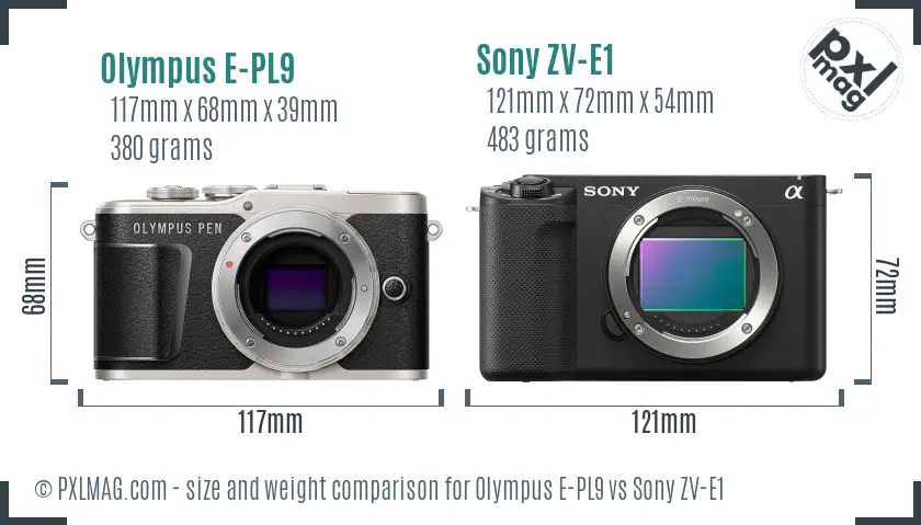 Olympus E-PL9 vs Sony ZV-E1 size comparison Olympus E-PL9 vs Sony ZV-E1 size comparison