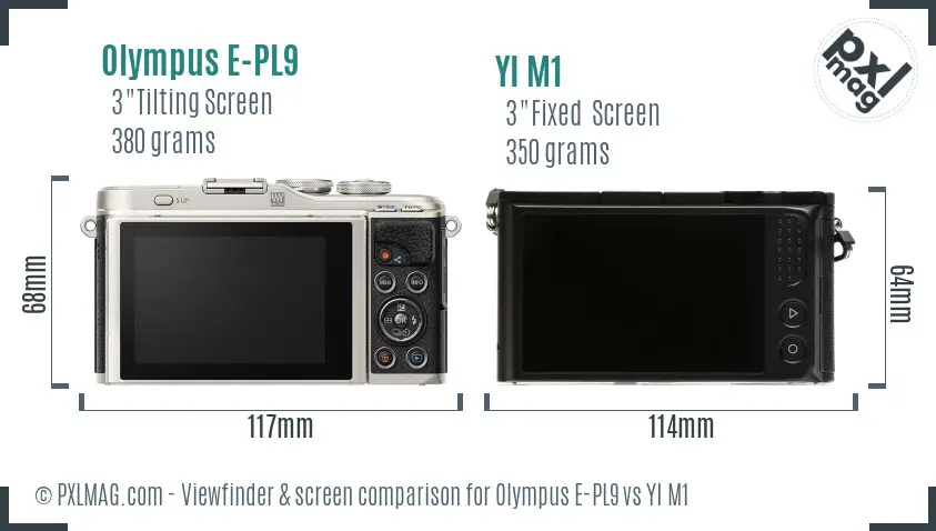 Olympus E-PL9 vs YI M1 Screen and Viewfinder comparison Olympus E-PL9 vs YI M1 Screen and Viewfinder comparison