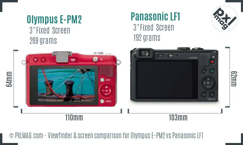 Olympus E-PM2 vs Panasonic LF1 Screen and Viewfinder comparison