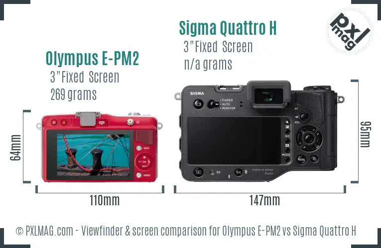 Olympus E-PM2 vs Sigma Quattro H Screen and Viewfinder comparison