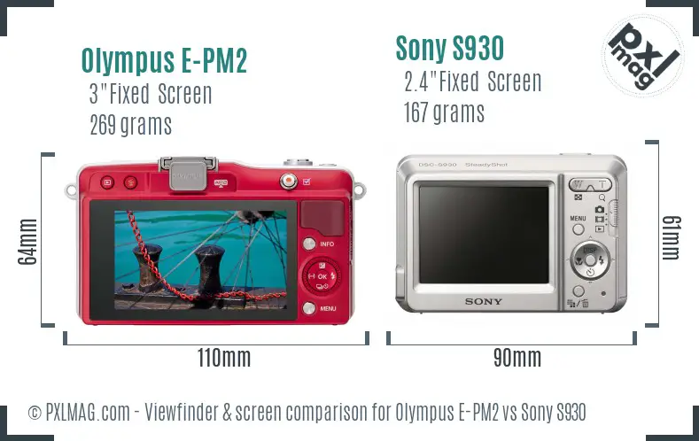 Olympus E-PM2 vs Sony S930 Screen and Viewfinder comparison Olympus E-PM2 vs Sony S930 Screen and Viewfinder comparison