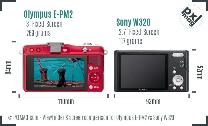 Olympus E-PM2 vs Sony W320 Screen and Viewfinder comparison Olympus E-PM2 vs Sony W320 Screen and Viewfinder comparison