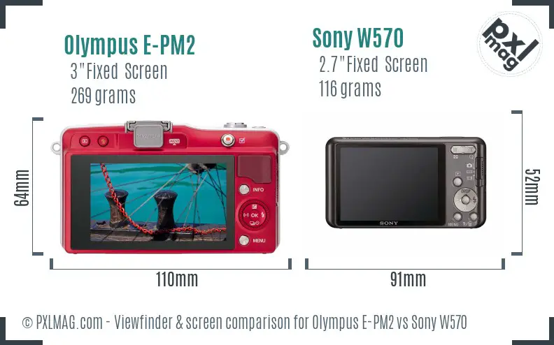 Olympus E-PM2 vs Sony W570 Screen and Viewfinder comparison Olympus E-PM2 vs Sony W570 Screen and Viewfinder comparison