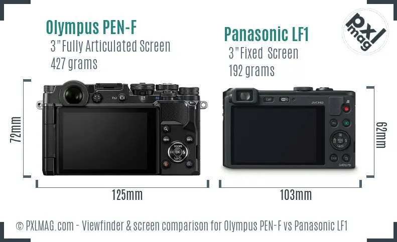 Olympus PEN-F vs Panasonic LF1 Screen and Viewfinder comparison