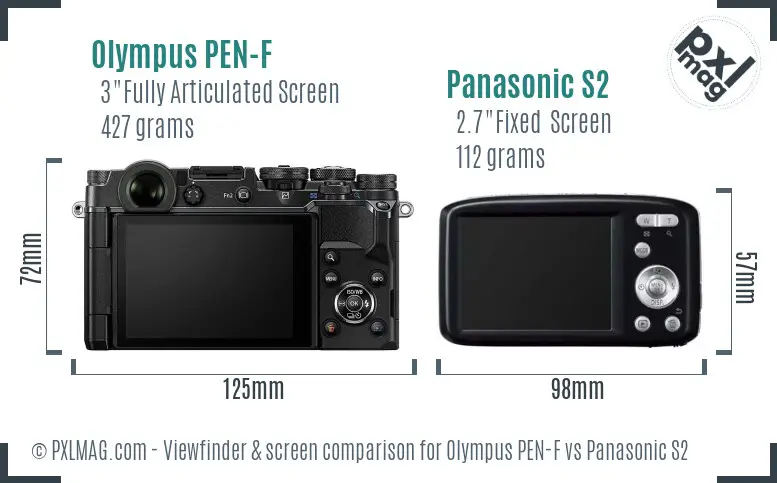 Olympus PEN-F vs Panasonic S2 Screen and Viewfinder comparison