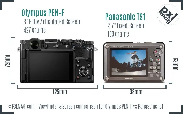 Olympus PEN-F vs Panasonic TS1 Screen and Viewfinder comparison