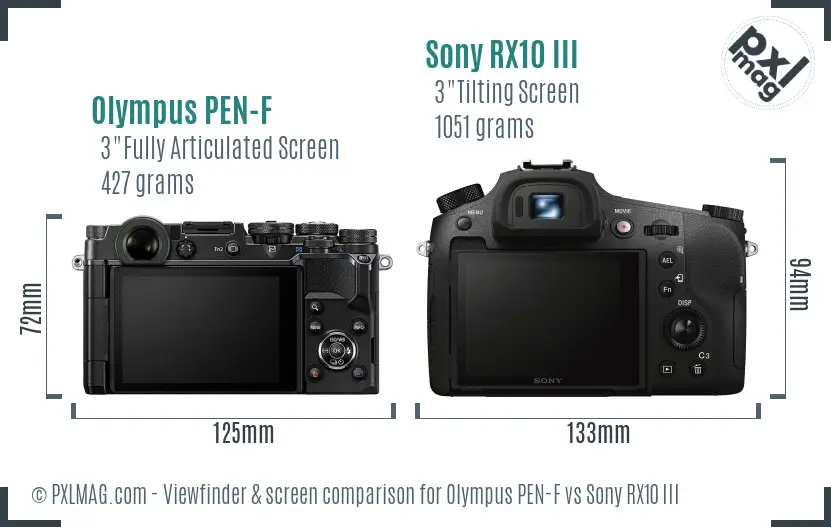 Olympus PEN-F vs Sony RX10 III Screen and Viewfinder comparison Olympus PEN-F vs Sony RX10 III Screen and Viewfinder comparison