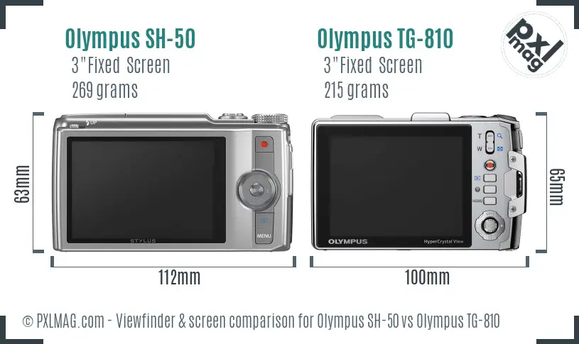Olympus SH-50 vs Olympus TG-810 Screen and Viewfinder comparison