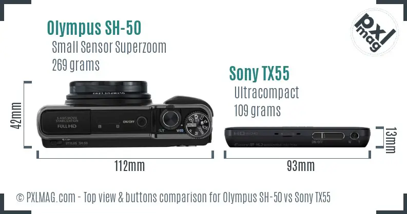 Top view design and control layout comparison