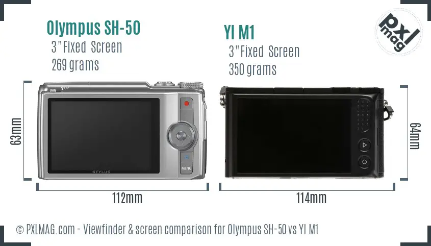 Olympus SH-50 vs YI M1 Screen and Viewfinder comparison Olympus SH-50 vs YI M1 Screen and Viewfinder comparison