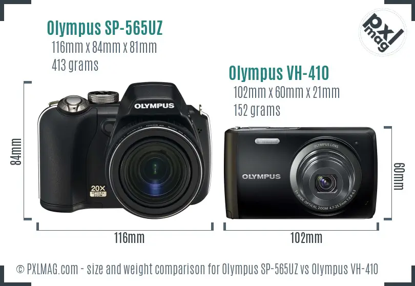 Olympus SP-565UZ vs Olympus VH-410 size comparison
