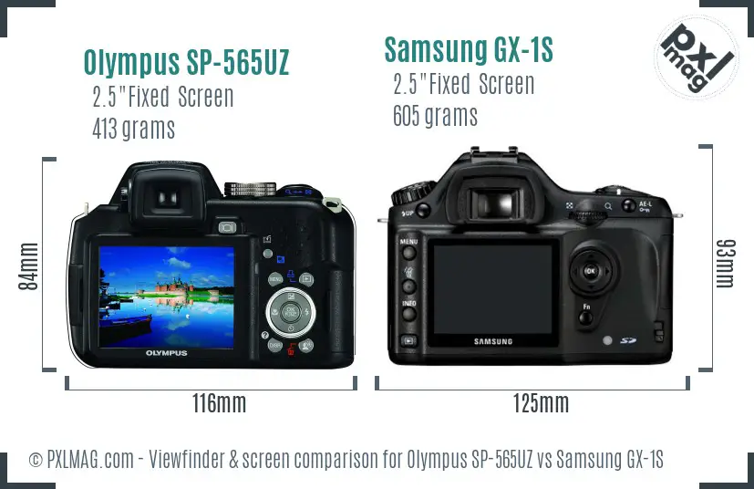 Olympus SP-565UZ vs Samsung GX-1S Screen and Viewfinder comparison Olympus SP-565UZ vs Samsung GX-1S Screen and Viewfinder comparison