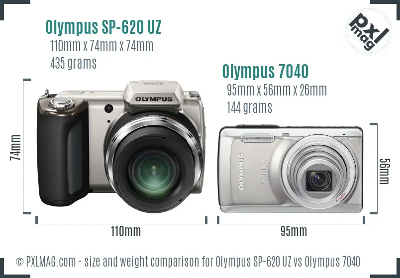 Olympus SP-620 UZ vs Olympus 7040 size comparison