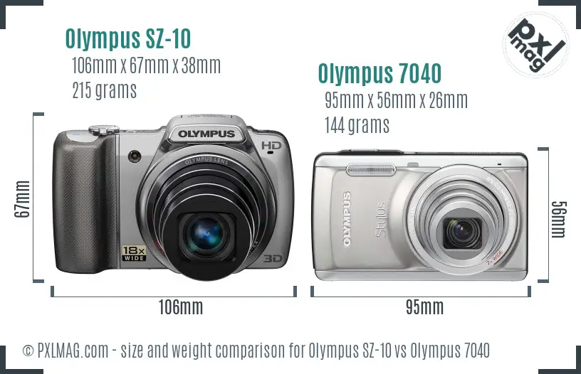 Olympus SZ-10 vs Olympus 7040 size comparison