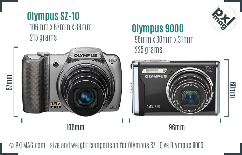 Olympus SZ-10 vs Olympus 9000 size comparison