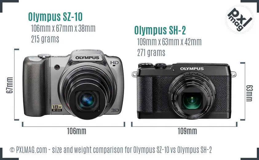 Olympus SZ-10 vs Olympus SH-2 size comparison
