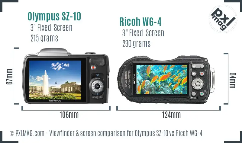 Olympus SZ-10 vs Ricoh WG-4 Screen and Viewfinder comparison