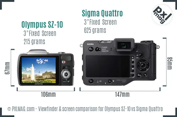 Olympus SZ-10 vs Sigma Quattro Screen and Viewfinder comparison Olympus SZ-10 vs Sigma Quattro Screen and Viewfinder comparison