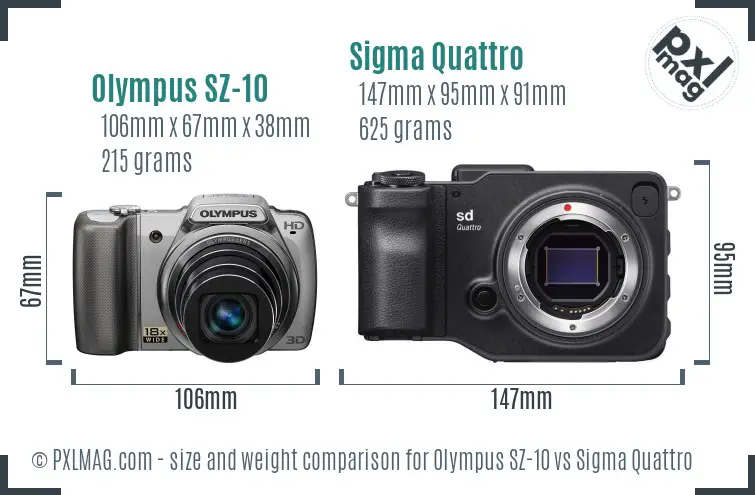 Olympus SZ-10 vs Sigma Quattro size comparison Olympus SZ-10 vs Sigma Quattro size comparison