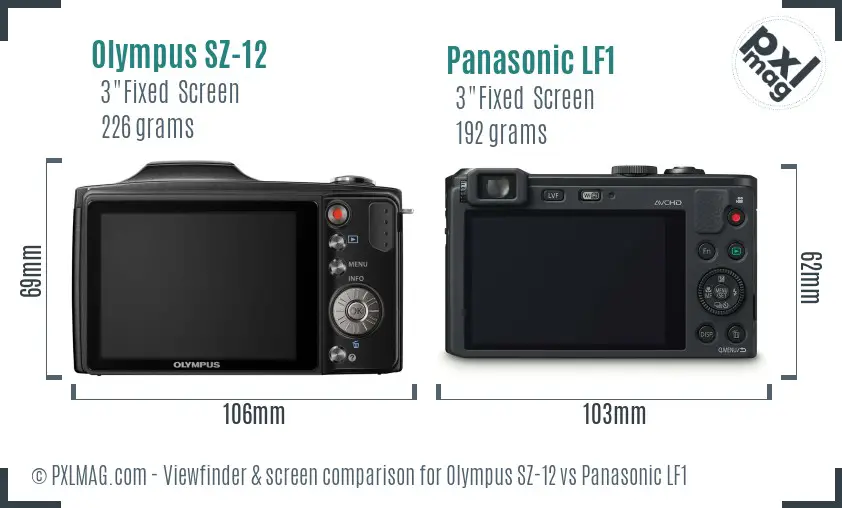 Olympus SZ-12 vs Panasonic LF1 Screen and Viewfinder comparison Olympus SZ-12 vs Panasonic LF1 Screen and Viewfinder comparison