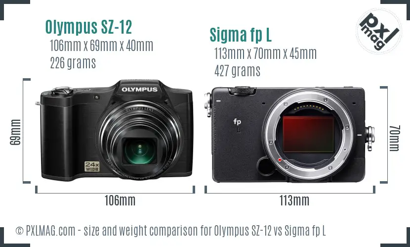 Olympus SZ-12 vs Sigma fp L size comparison Olympus SZ-12 vs Sigma fp L size comparison