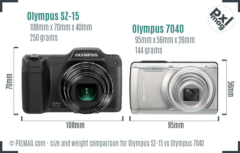 Olympus SZ-15 vs Olympus 7040 size comparison