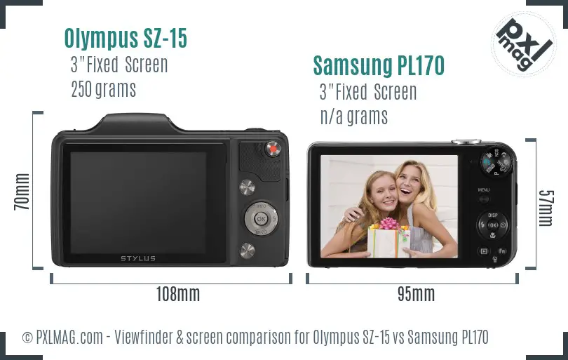 Olympus SZ-15 vs Samsung PL170 Screen and Viewfinder comparison Olympus SZ-15 vs Samsung PL170 Screen and Viewfinder comparison