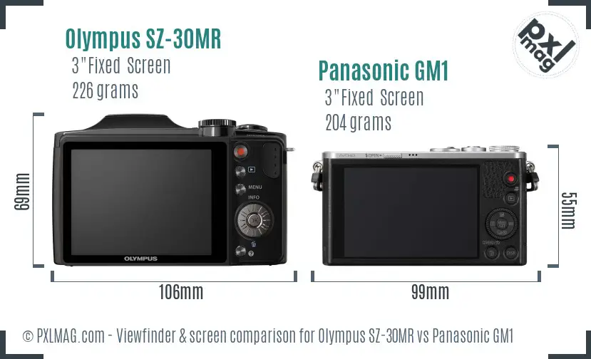 Olympus SZ-30MR vs Panasonic GM1 Screen and Viewfinder comparison Olympus SZ-30MR vs Panasonic GM1 Screen and Viewfinder comparison