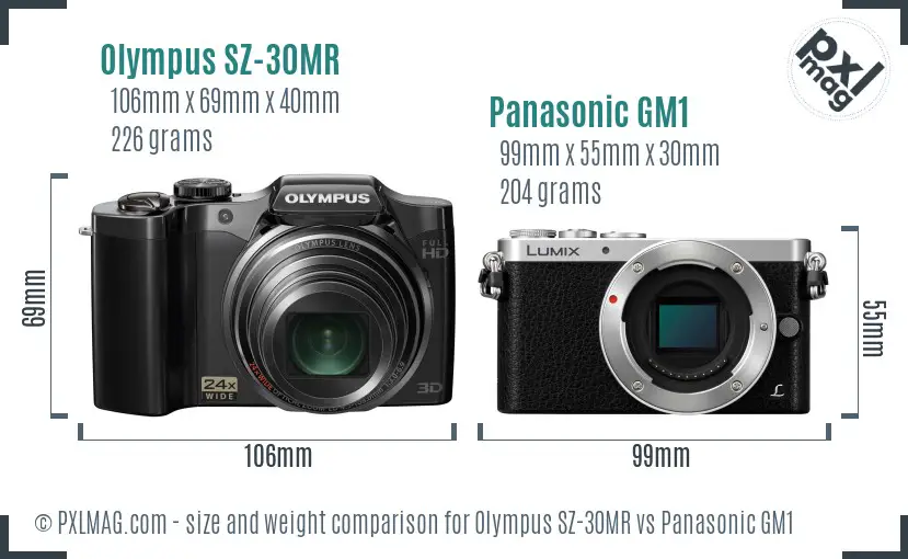 Olympus SZ-30MR vs Panasonic GM1 size comparison Olympus SZ-30MR vs Panasonic GM1 size comparison
