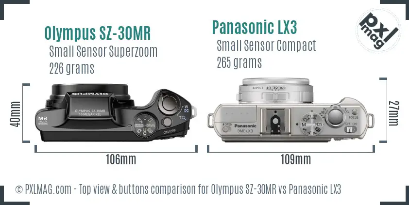 Top view design and control layout comparison