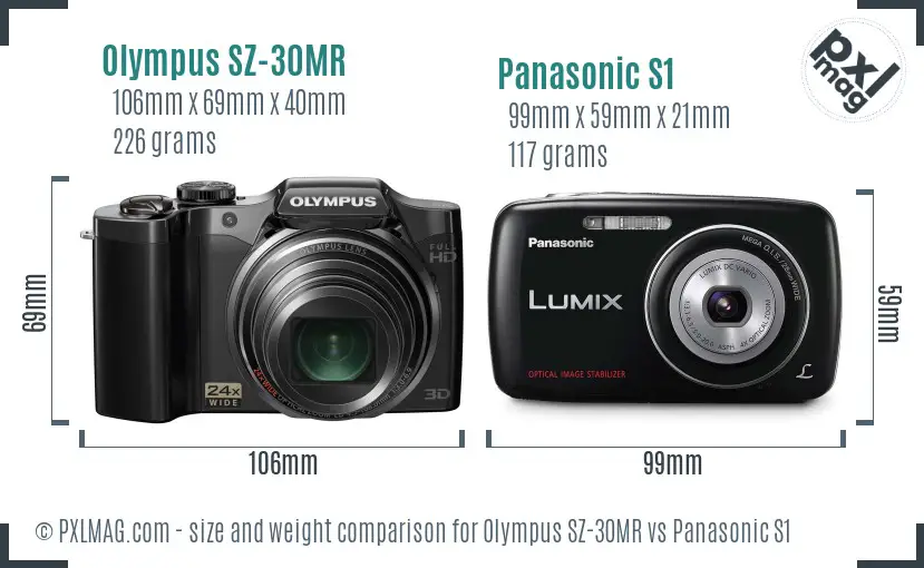 Olympus SZ-30MR vs Panasonic S1 size comparison