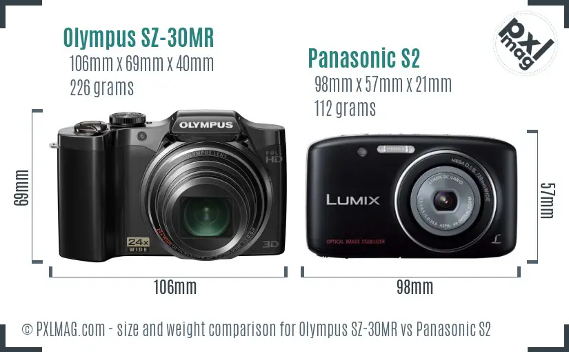 Olympus SZ-30MR vs Panasonic S2 size comparison Olympus SZ-30MR vs Panasonic S2 size comparison