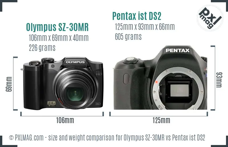 Olympus SZ-30MR vs Pentax ist DS2 size comparison