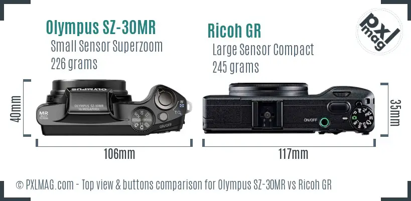 Top view design and control layout comparison