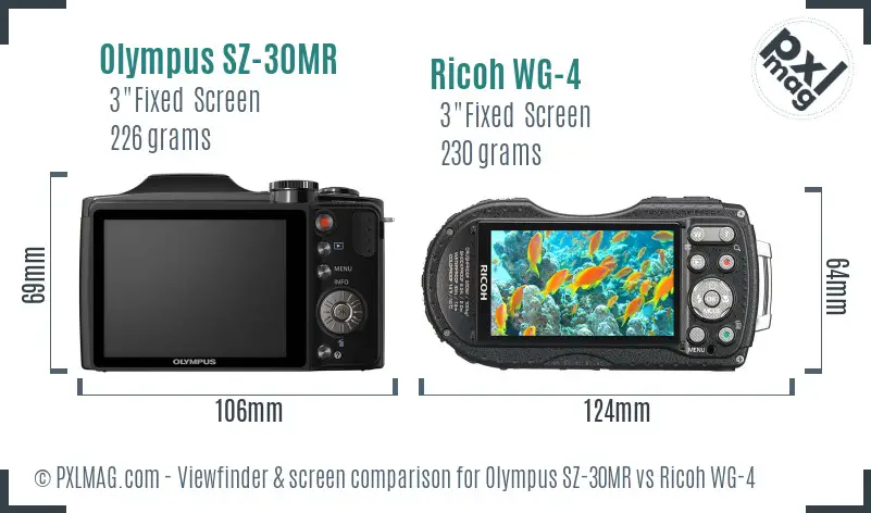 Olympus SZ-30MR vs Ricoh WG-4 Screen and Viewfinder comparison Olympus SZ-30MR vs Ricoh WG-4 Screen and Viewfinder comparison