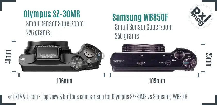 Top view of both cameras highlighting their design and control layouts
