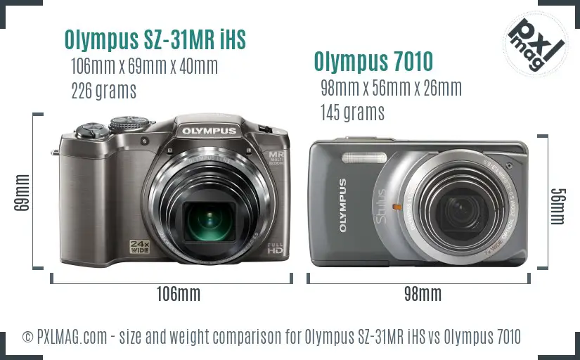 Olympus SZ-31MR iHS vs Olympus 7010 size comparison