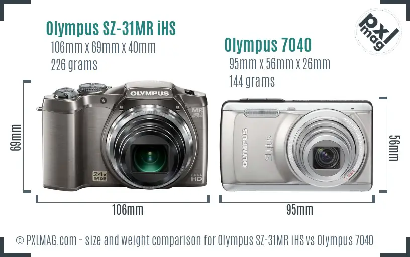 Olympus SZ-31MR iHS vs Olympus 7040 size comparison