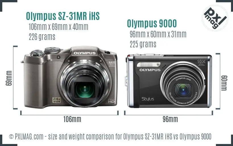 Olympus SZ-31MR iHS vs Olympus 9000 size comparison