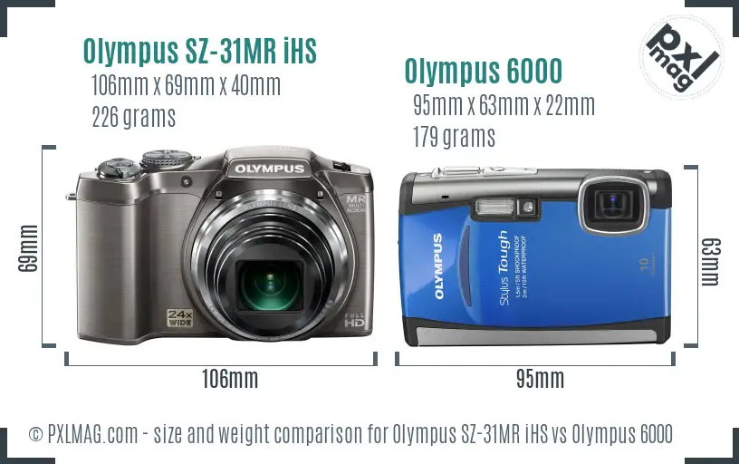 Olympus SZ-31MR iHS vs Olympus 6000 size comparison