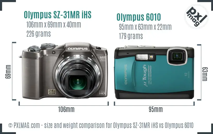 Olympus SZ-31MR iHS vs Olympus 6010 size comparison