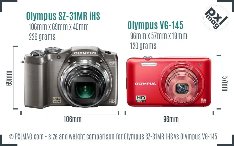 Olympus SZ-31MR iHS vs Olympus VG-145 size comparison