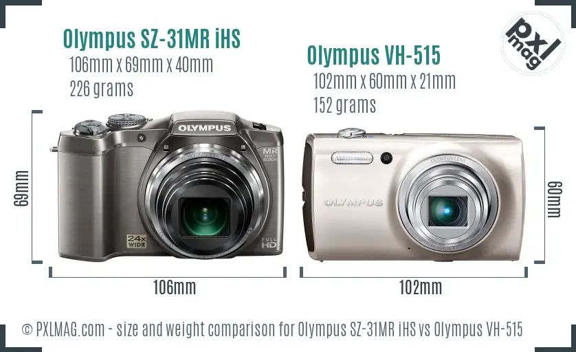 Olympus SZ-31MR iHS vs Olympus VH-515 size comparison