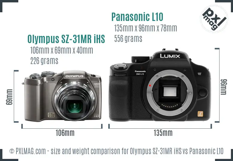 Olympus SZ-31MR iHS vs Panasonic L10 size comparison Olympus SZ-31MR iHS vs Panasonic L10 size comparison