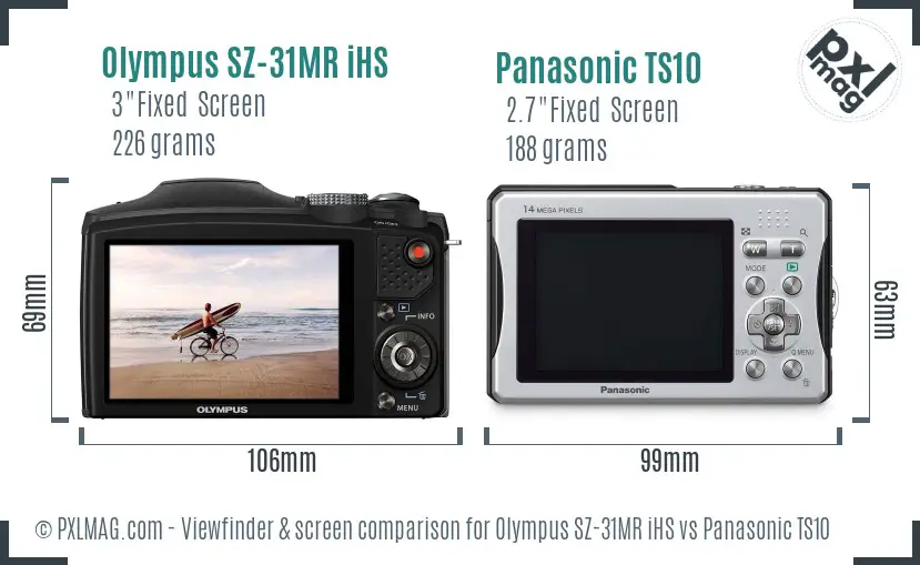 Olympus SZ-31MR iHS vs Panasonic TS10 Screen and Viewfinder comparison Olympus SZ-31MR iHS vs Panasonic TS10 Screen and Viewfinder comparison