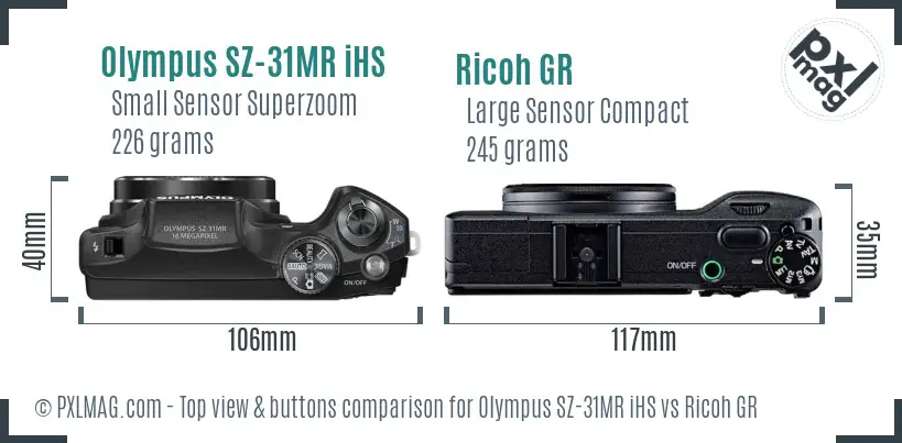Top view design and control layout comparison