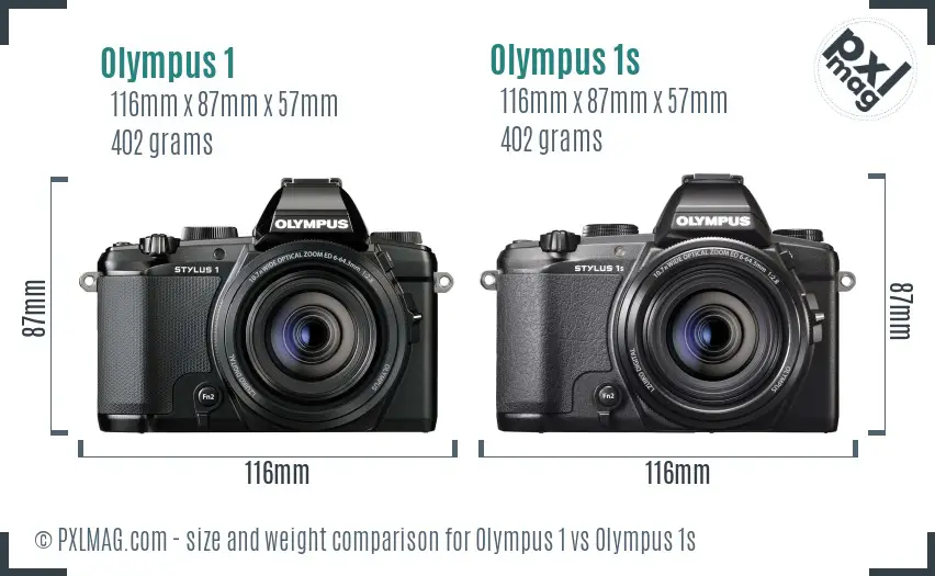 Olympus 1 vs Olympus 1s size comparison