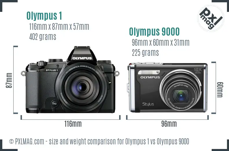 Olympus 1 vs Olympus 9000 size comparison