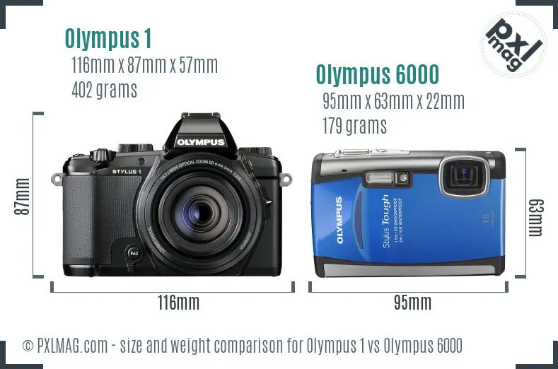 Olympus 1 vs Olympus 6000 size comparison